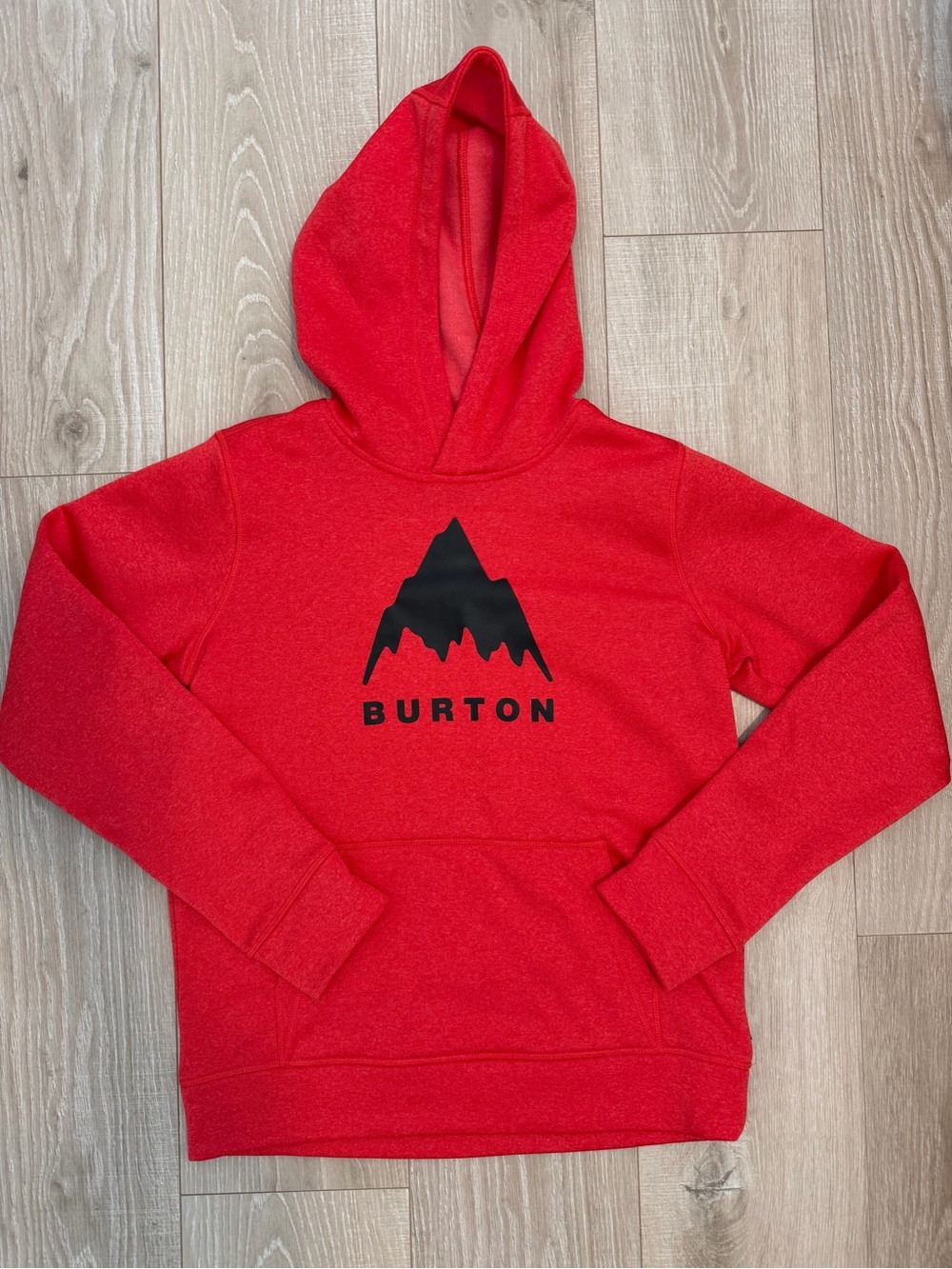 Burton Red Hoodie with Black Mountain Logo